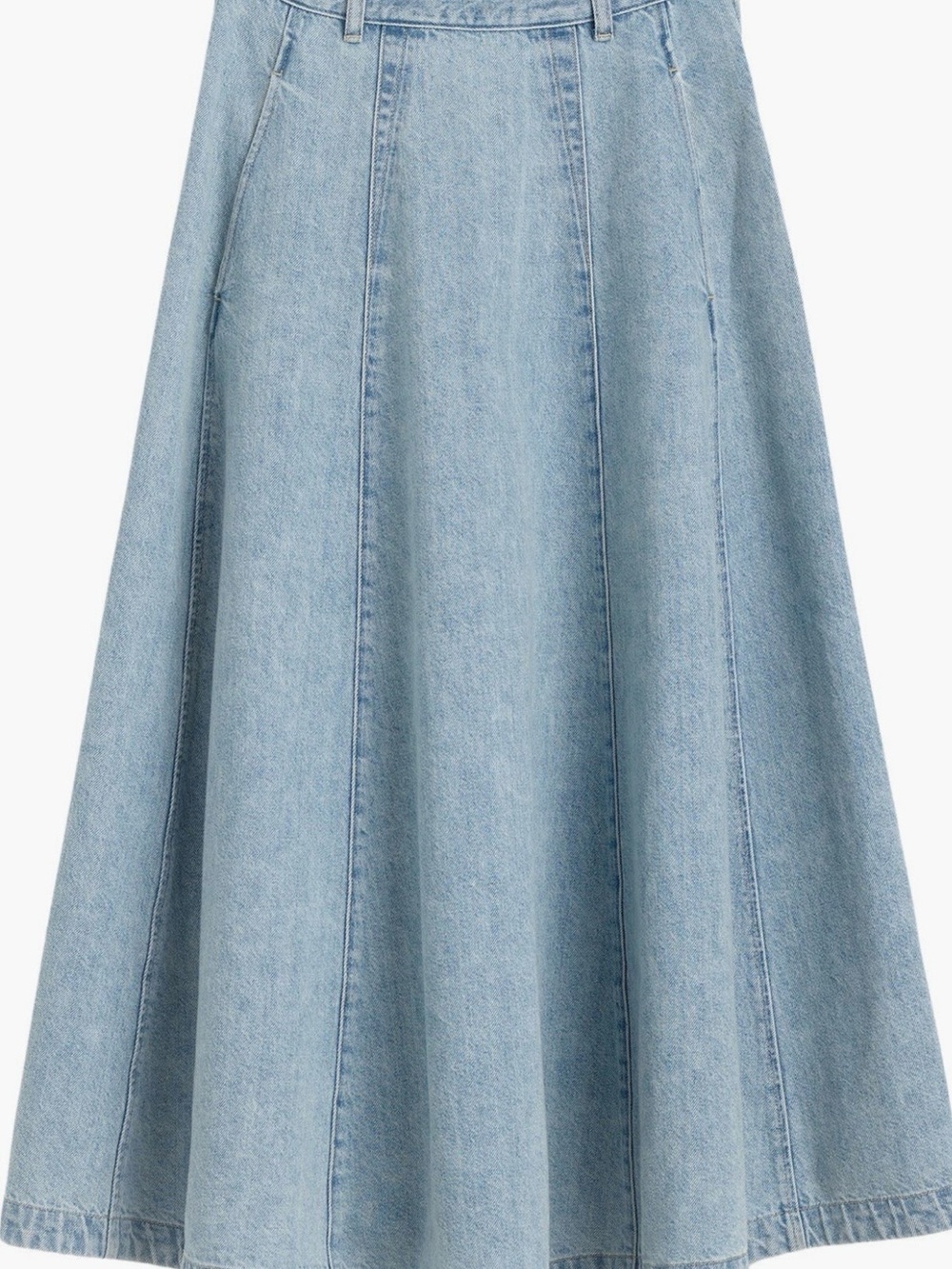 Madewell NWT Light Blue Denim A-Line Midi Skirt - Picture 5 of 12